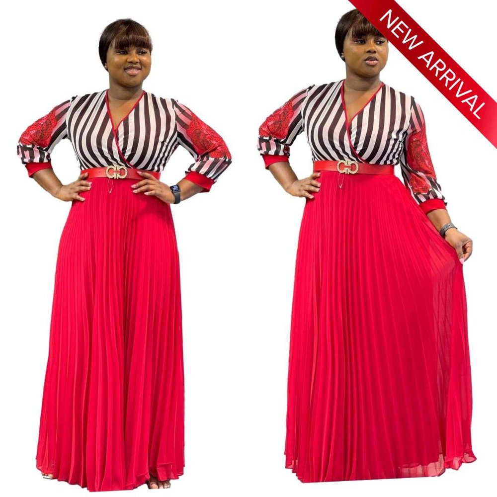New red/Black Stoned Floral Maxi Dress